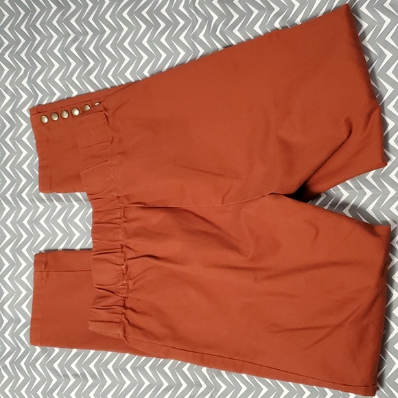 Soft Surroundings Sz S Pull on Pants Orange Rust Snaps at Ankle Trousers Jeans - Picture 4 of 8